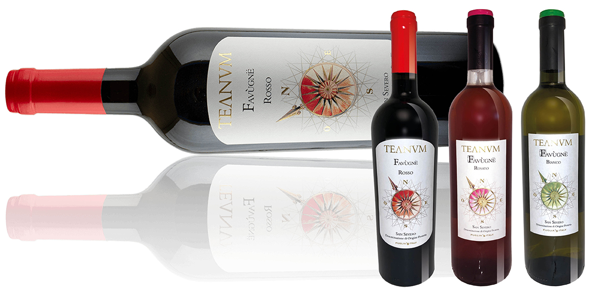 Rött-, rosé- och vitt vin Favugne från Teanum
